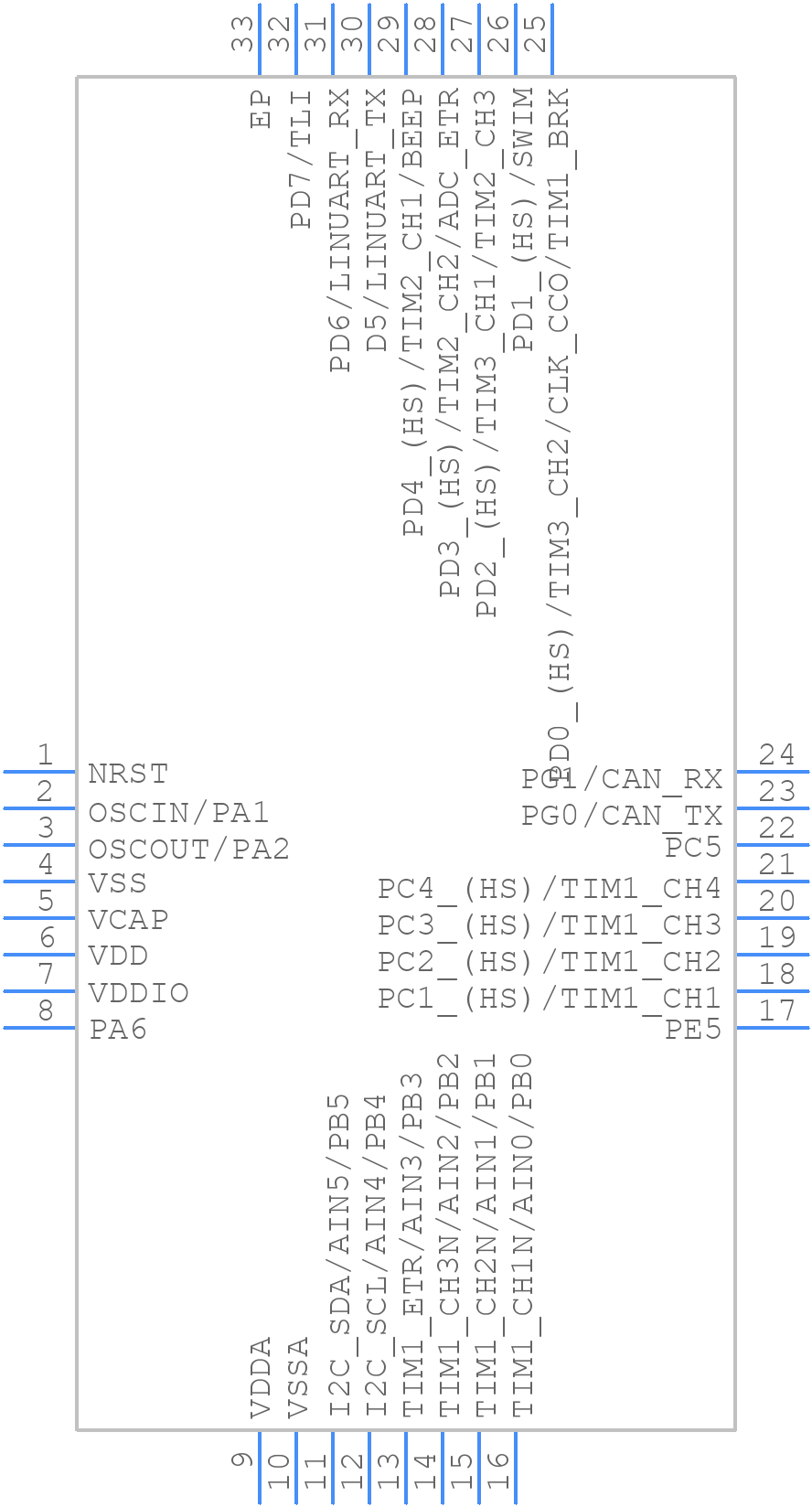 STM8AF5286UAY - STMicroelectronics - PCB symbol