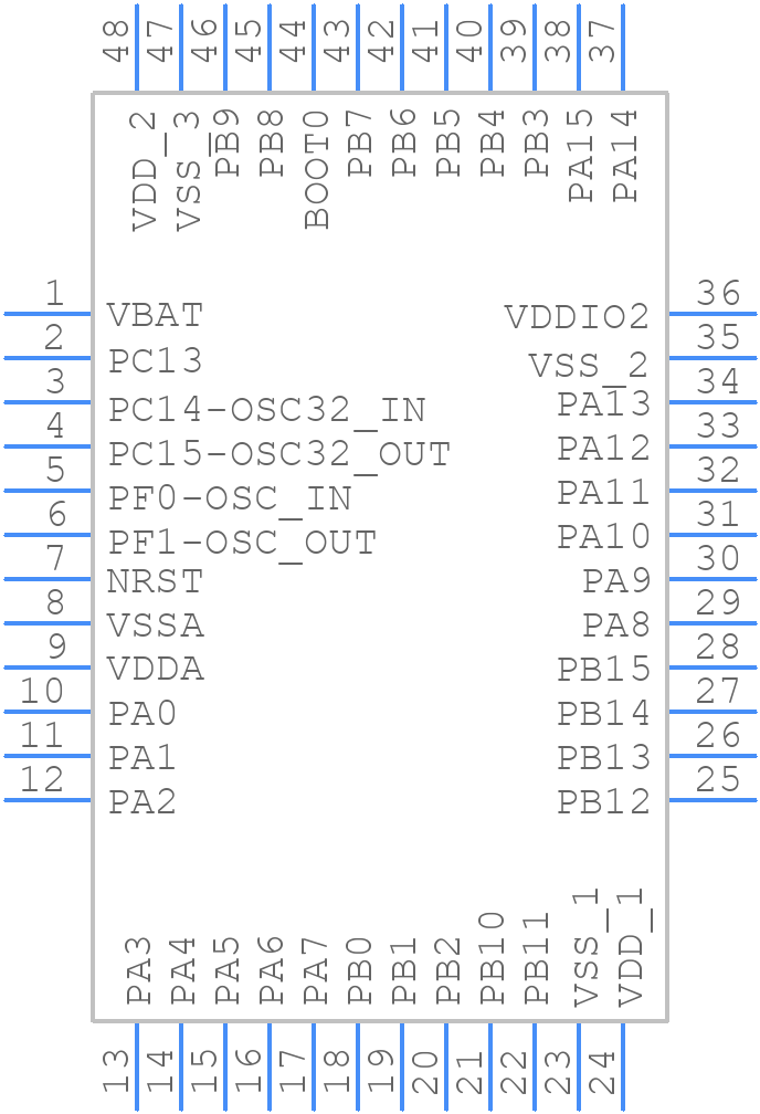 STM32F072C8T7 - STMicroelectronics - PCB symbol