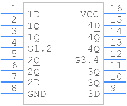 TC74HC375AP(F) - Toshiba - PCB symbol