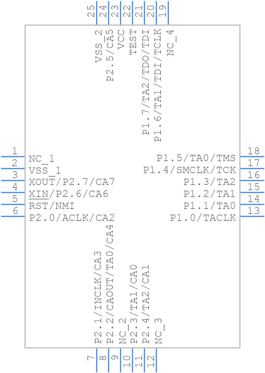 MSP430F2111IRGET - Texas Instruments - PCB symbol