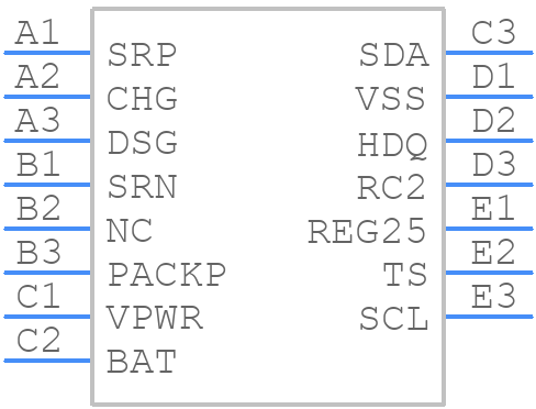 BQ27742YZFR-G1 - Texas Instruments - PCB symbol
