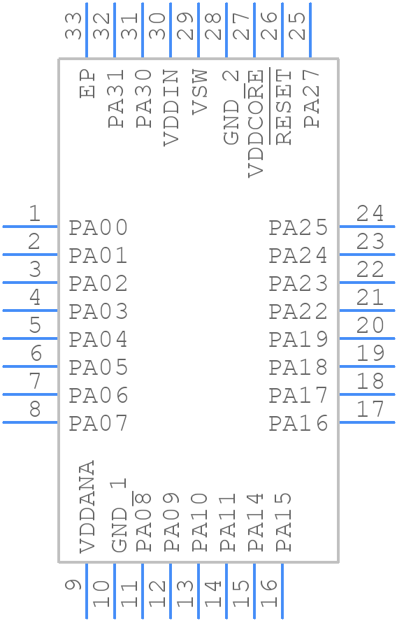 ATSAML21E16B-MUT - Microchip - PCB symbol