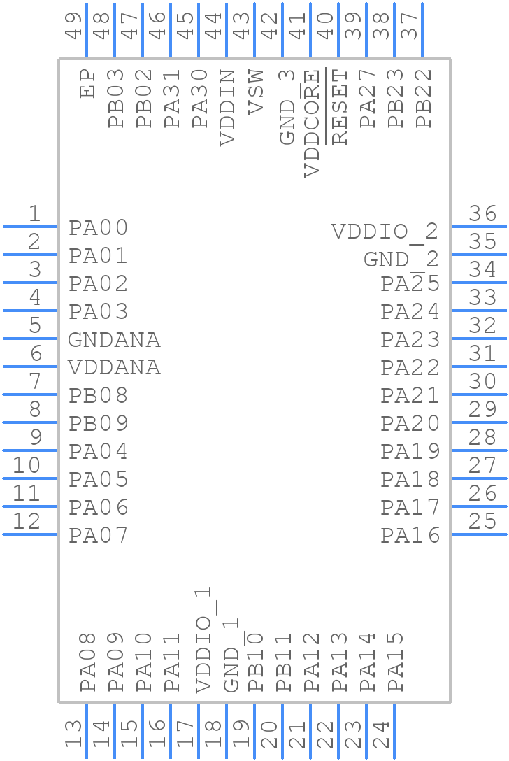 ATSAML21G16B-MUT - Microchip - PCB symbol