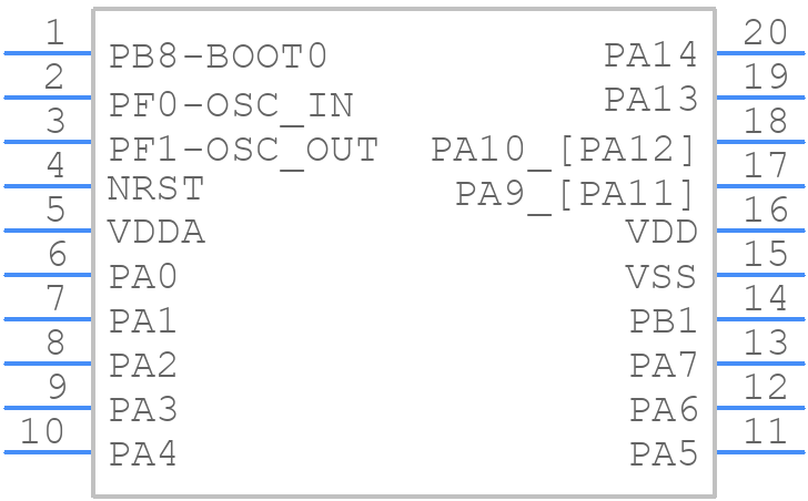 STM32F042F6P7 - STMicroelectronics - PCB symbol