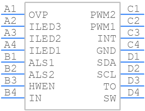 LM3532TMX-40A/NOPB - Texas Instruments - PCB symbol