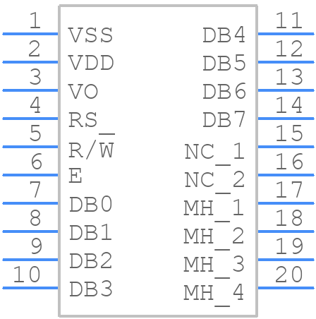 LCM-S02004DSR - Lumex - PCB symbol