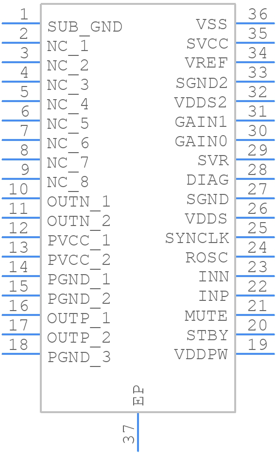 TDA7492MV13TR - STMicroelectronics - PCB symbol