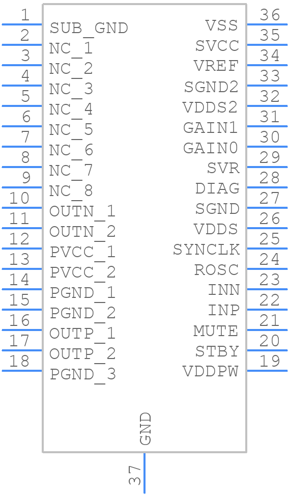 TDA7492MV - STMicroelectronics - PCB symbol