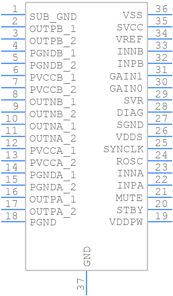 TDA7492P - STMicroelectronics - PCB symbol
