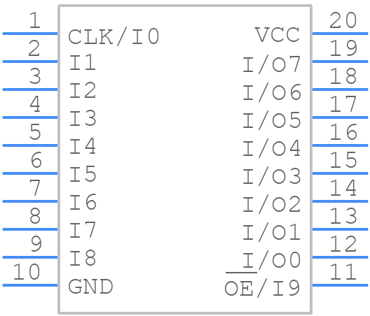 PALCE16V8H-10PI/4 - Lattice Semiconductor - PCB symbol