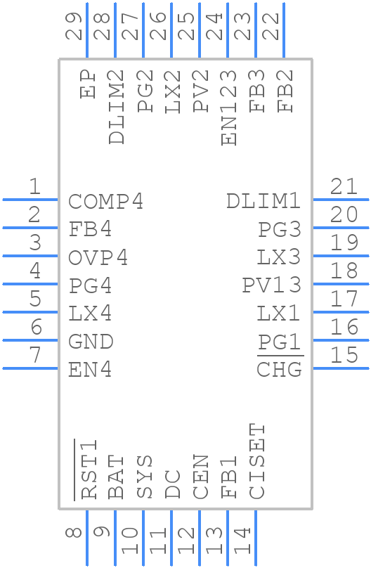 MAX8819CETI+ - Analog Devices - PCB symbol