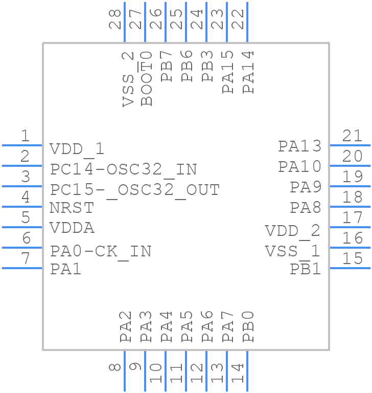 STM32L031G4U6 - STMicroelectronics - PCB symbol