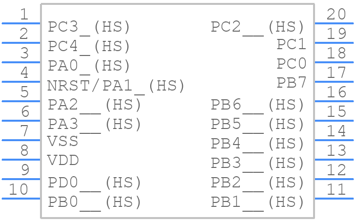 STM8L101F2P3 - STMicroelectronics - PCB symbol