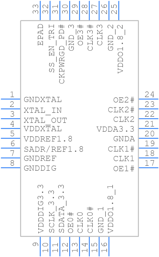 PI6CFGL401BZHIE - Diodes Incorporated - PCB symbol
