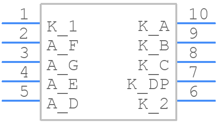 HDSP-7503 - Avago Technologies - PCB symbol