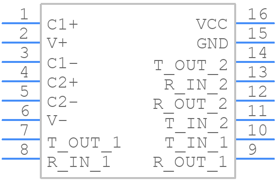 MAX3232EESE+T - Analog Devices - PCB symbol