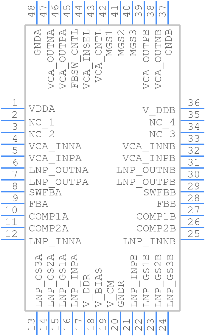 VCA2616YT - Texas Instruments - PCB symbol