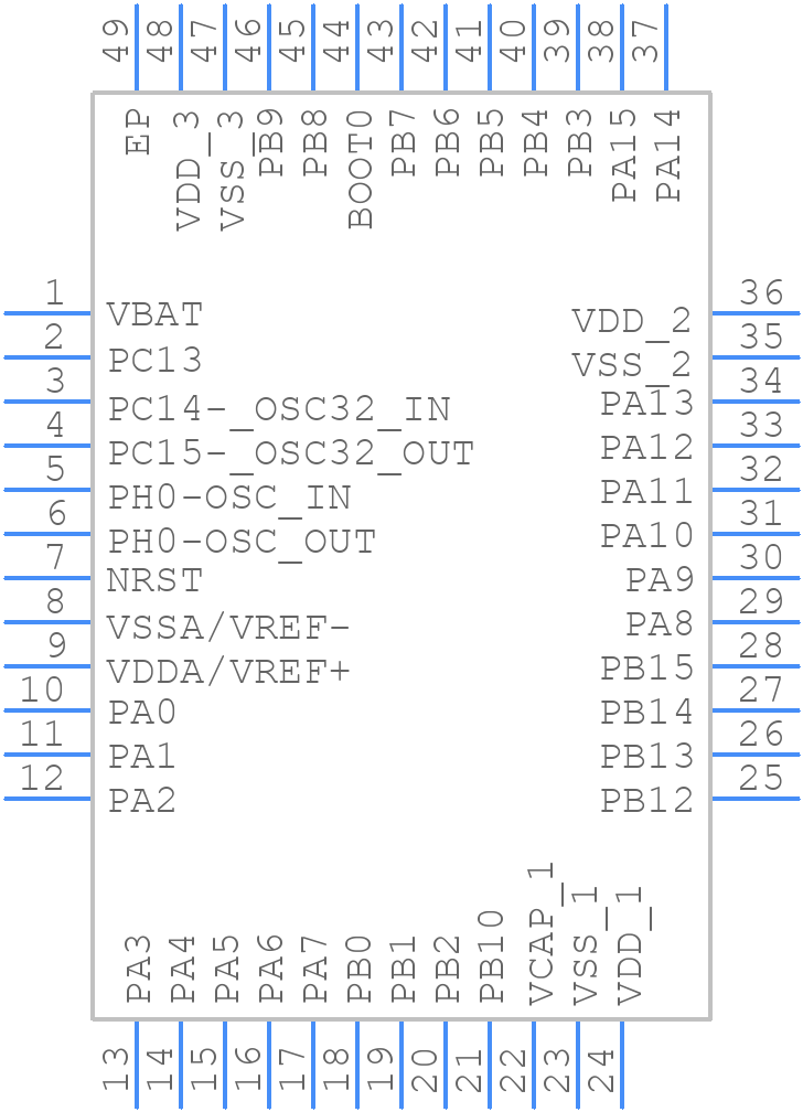 STM32F401CBU7 - STMicroelectronics - PCB symbol