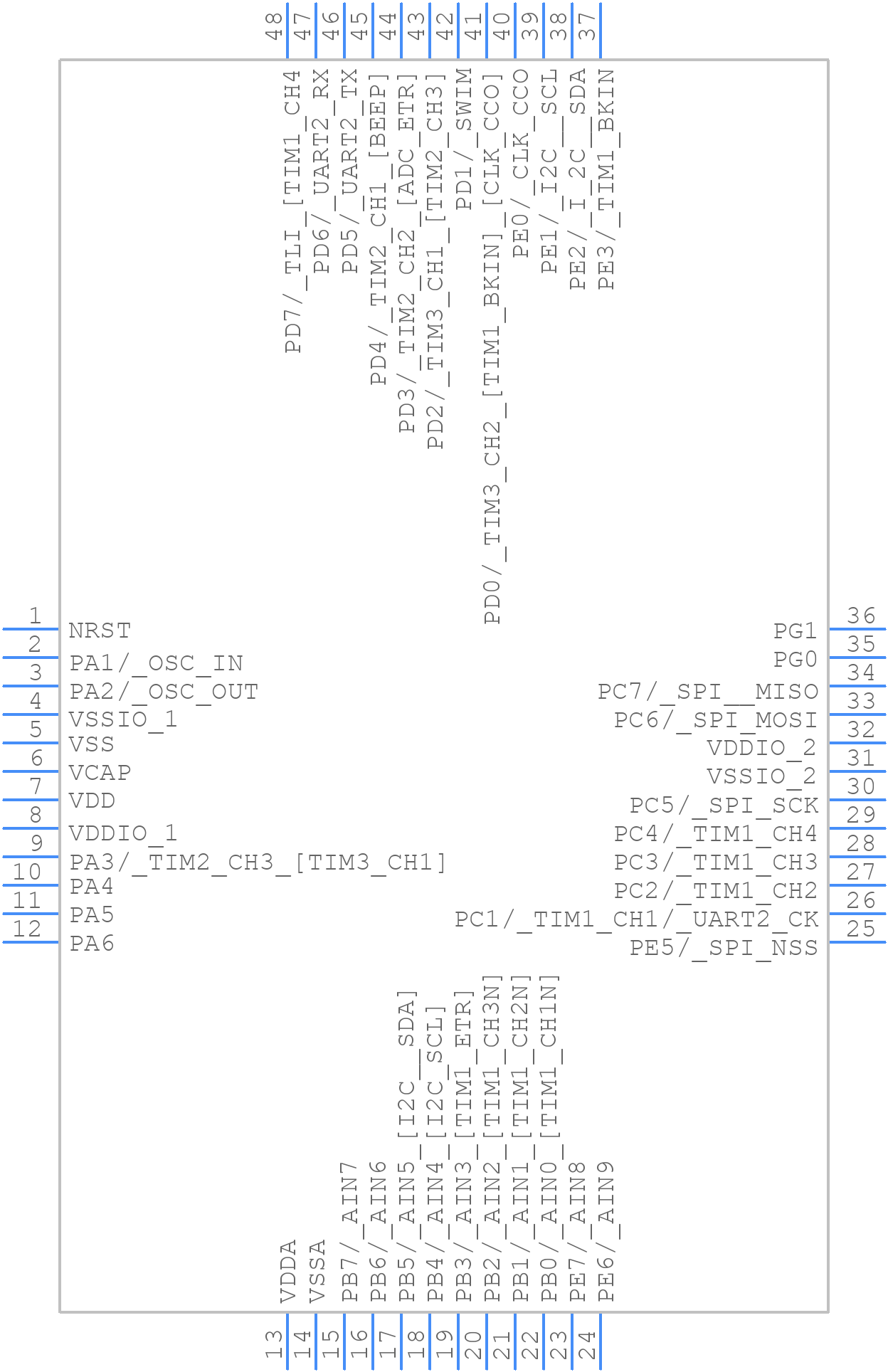STM8S105C6T6TR - STMicroelectronics - PCB symbol