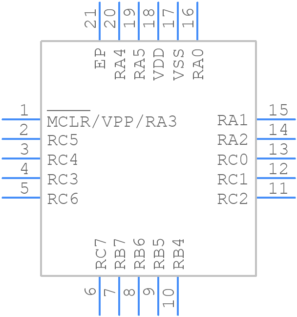 PIC16LF1559T-I/ML - Microchip - PCB symbol