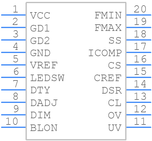 UCC25710DWR - Texas Instruments - PCB symbol