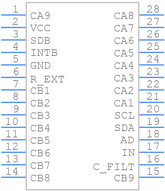 IS31FL3731-SALS2 - Lumissil Microsystems - PCB symbol