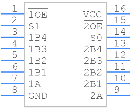 74CBTLV3253PW,118 - Nexperia - PCB symbol