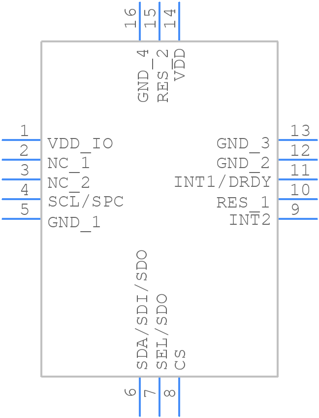 LIS3DSHTR - STMicroelectronics - PCB symbol
