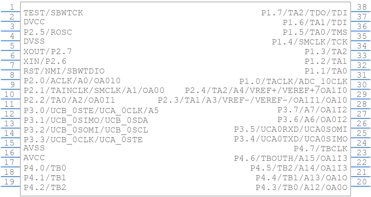 MSP430F2274MDATEP - Texas Instruments - PCB symbol