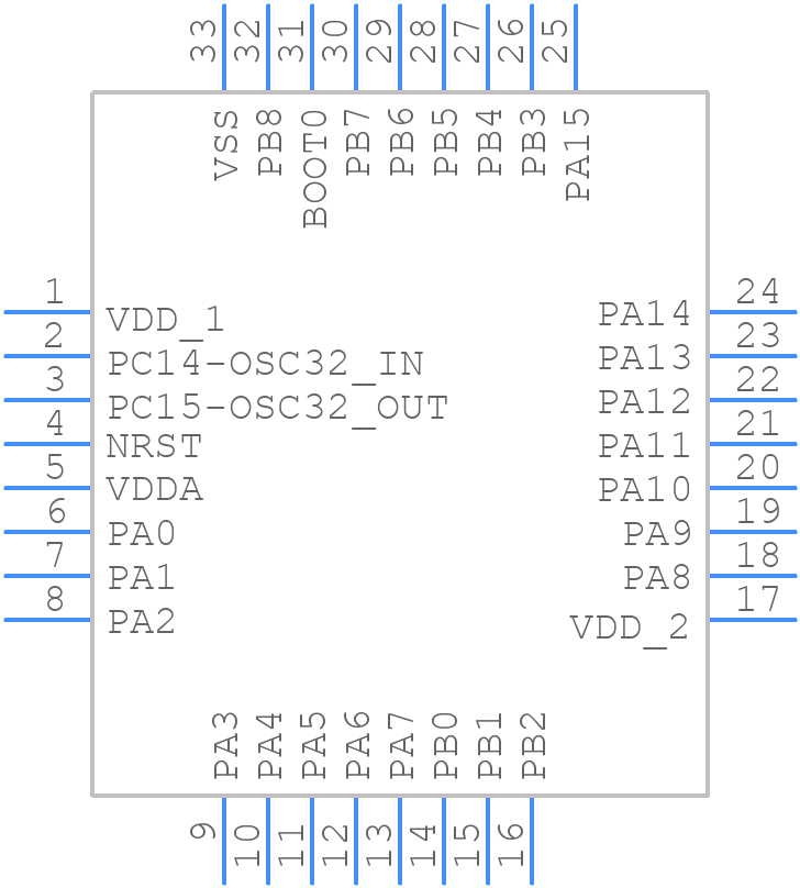 STM32L052K8U6 - STMicroelectronics - PCB symbol