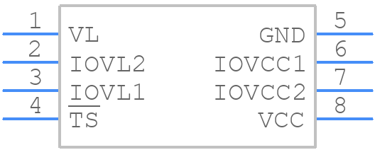 MAX14595ETA+ - Analog Devices - PCB symbol