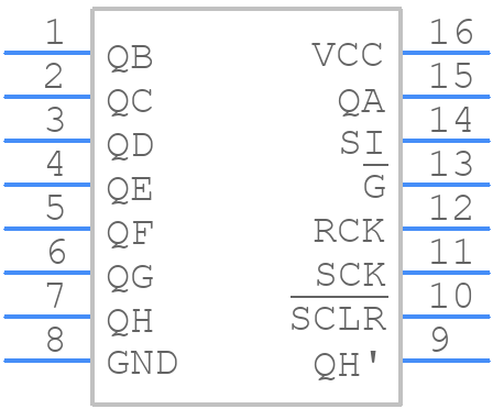 74HC595D(BJ) - Toshiba - PCB symbol