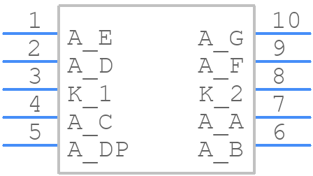 HDSP-5553 - Avago Technologies - PCB symbol