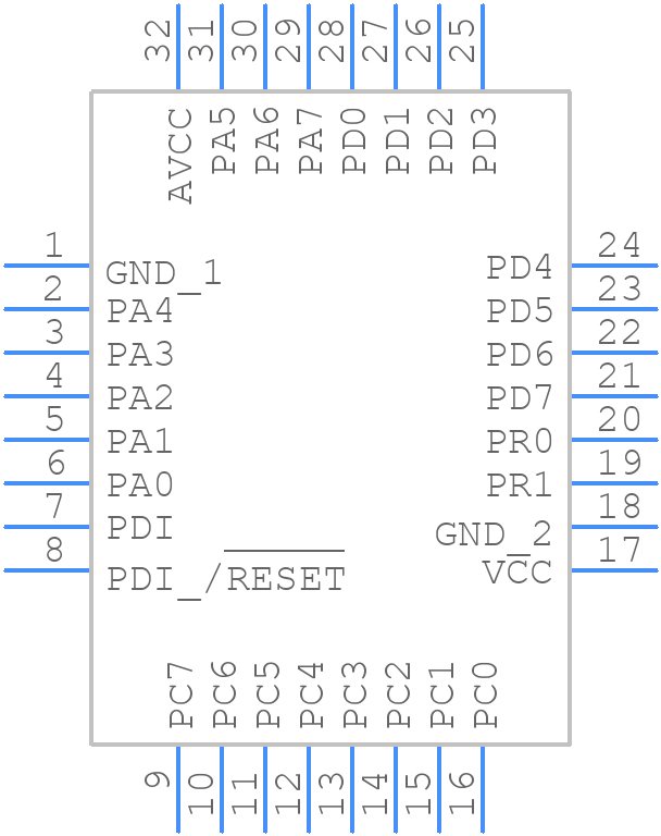 ATXMEGA8E5-AN - Microchip - PCB symbol