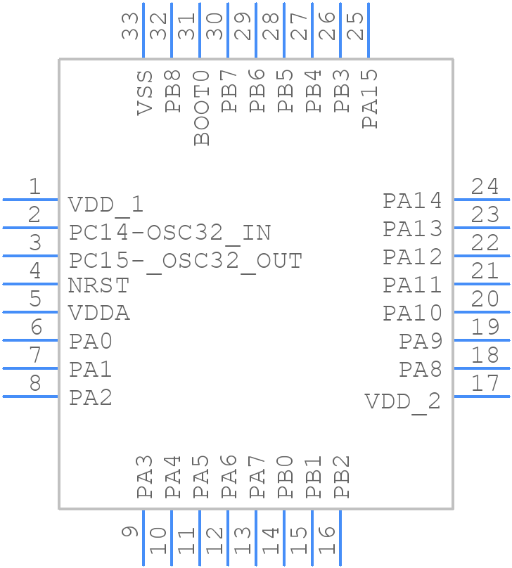 STM32L051K6U6TR - STMicroelectronics - PCB symbol