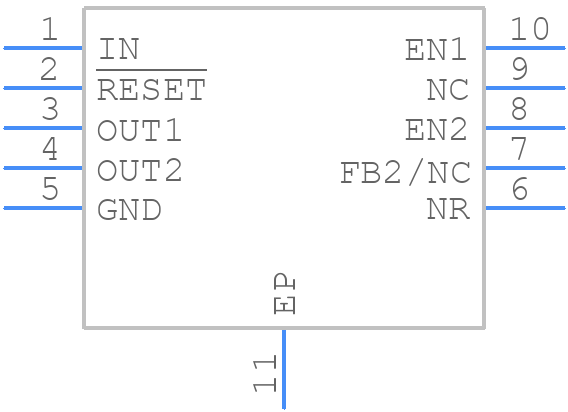 TPS71334DRCR - Texas Instruments - PCB symbol