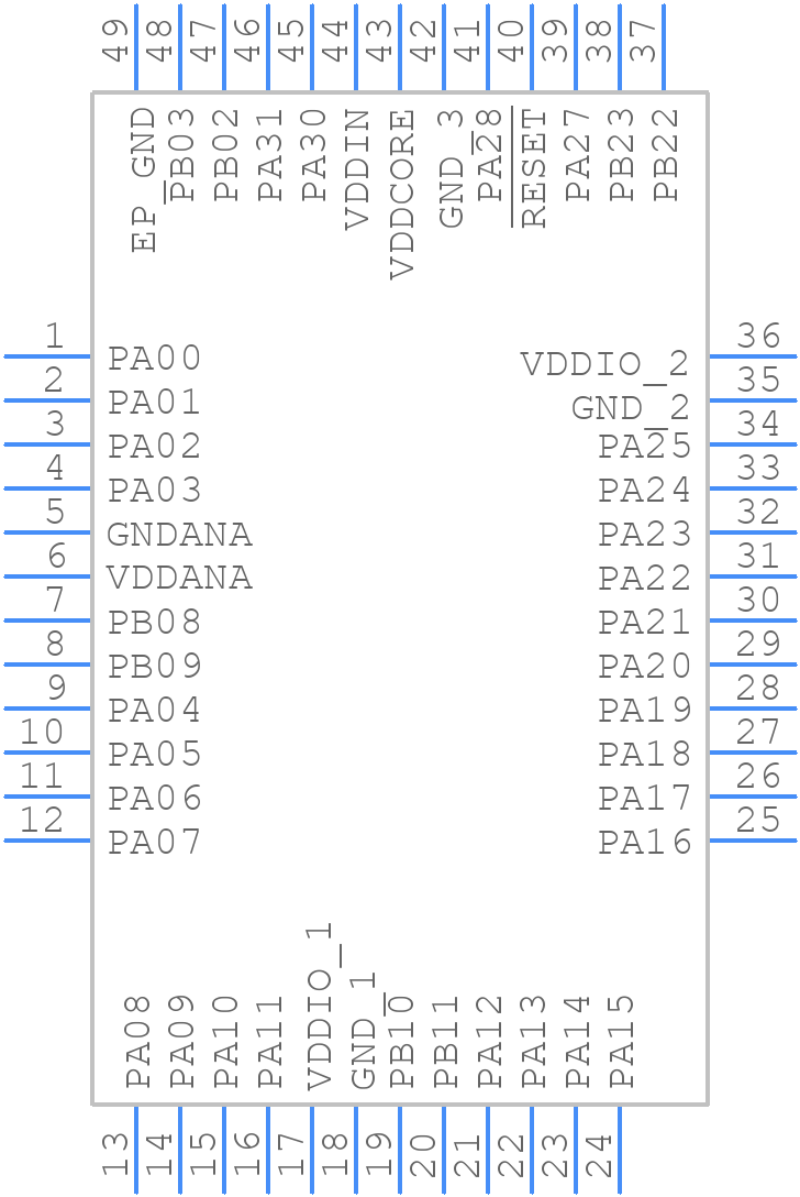 ATSAMD21G15A-MU - Microchip - PCB symbol