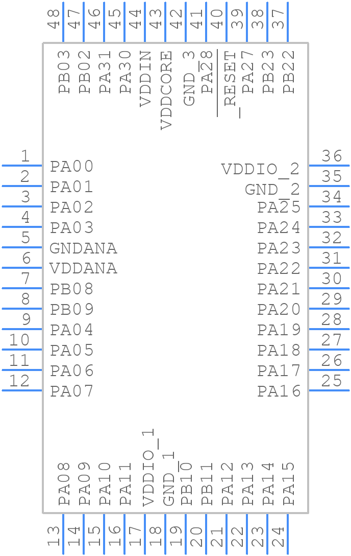 ATSAMD21G15B-AFT - Microchip - PCB symbol