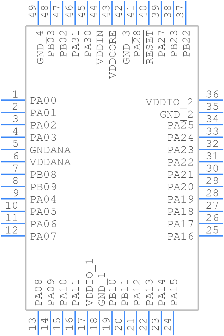 ATSAMD21G18A-MFT - Microchip - PCB symbol