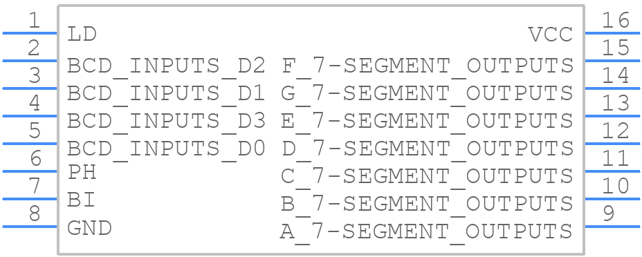CD74HC4543E - Texas Instruments - PCB symbol