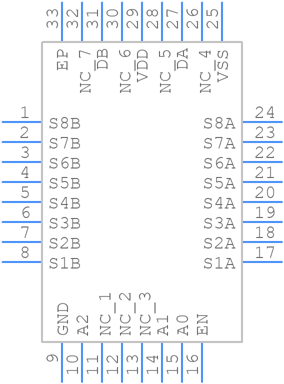 ADG1407BCPZ-REEL7 - Analog Devices - PCB symbol