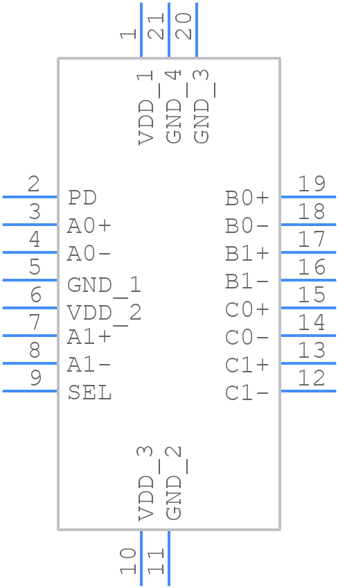 PI3PCIE3212ZBEX - Diodes Incorporated - PCB symbol