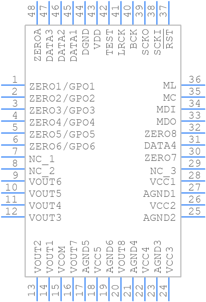 PCM1608KY - Texas Instruments - PCB symbol