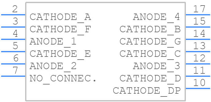 HDSP-8601 - Avago Technologies - PCB symbol