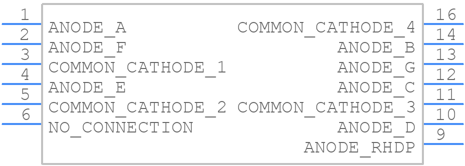 HDSP-816G - Avago Technologies - PCB symbol
