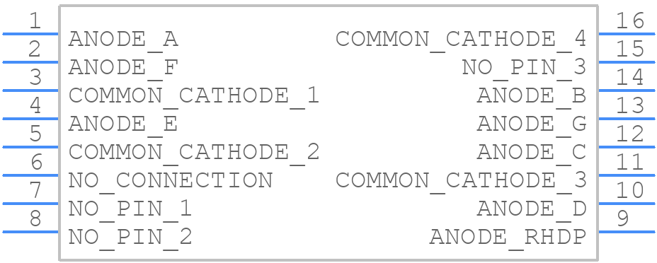 HDSP-816E - Avago Technologies - PCB symbol