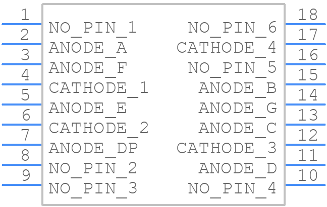 HDSP-3905 - Avago Technologies - PCB symbol
