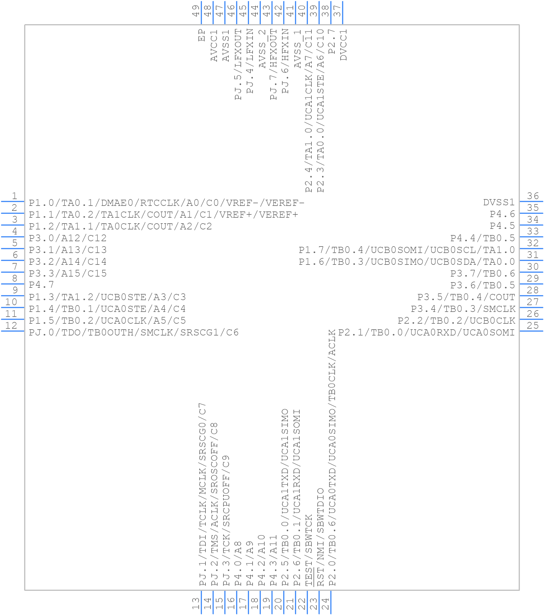 MSP430FR5992IRGZR - Texas Instruments - PCB symbol