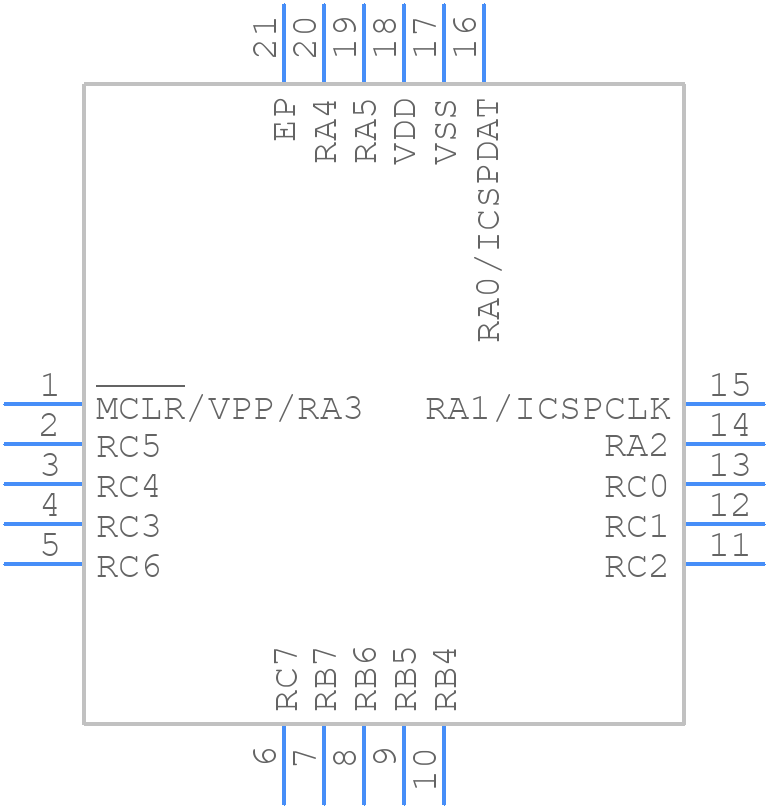 PIC16F1508-I/GZ - Microchip - PCB symbol