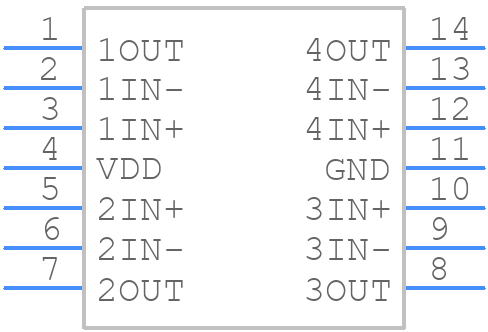 TLC274AIN - Texas Instruments - PCB symbol